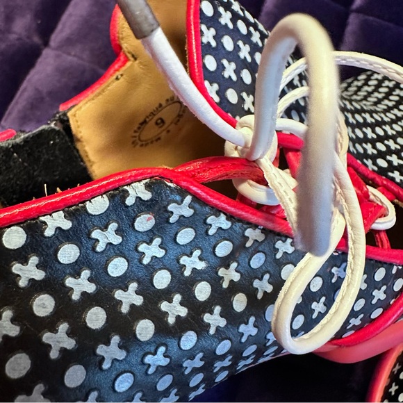 Fluevog Enneagram Receptive Shoe with Side Lace in Black/Red ๐ค๐คโค๏ธ - Picture 10 of 12